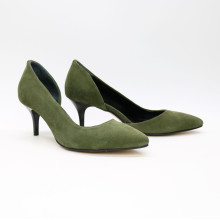 Туфлі-човники з замші кольору хакі Арт. 657-2/36