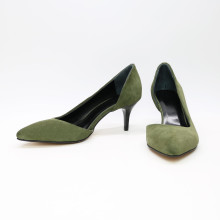 Туфлі-човники з замші кольору хакі Арт. 657-2/36