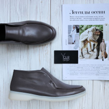 Высокие лоферы из кожи в цвете какао Арт. 156-4