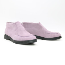 Високі лофери із замші в ліловому кольорі на чорній підошві Арт. 156-4