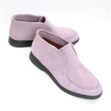 Високі лофери із замші в ліловому кольорі на чорній підошві Арт. 156-4