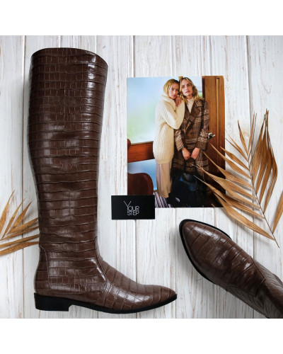 Високі чоботи під рептилію Арт. 104-5