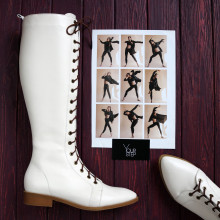 Бежеві високі чоботи зі шнурівкою Арт. 104-4