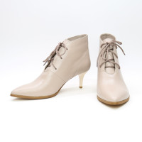 Ботильоны из темно-бежевой кожи на шпильке Арт. 657-10/36