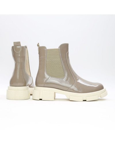Бежеві Челсі з лакової шкіри Арт. 12-1/21074