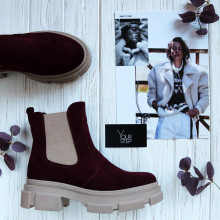 Челсі з бордової замші Арт. 12-1/260