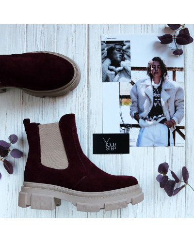 Челсі з бордової замші Арт. 12-1/260