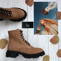 Черевики із бежевого нубуку Арт. As-8/21074