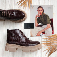 Черевики зі шкіри під рептилію Арт. 12-20/260