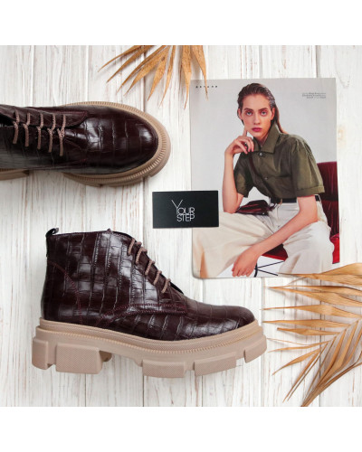 Черевики зі шкіри під рептилію Арт. 12-20/260