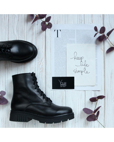 Черевики із чорної шкіри Арт. As-8/As17