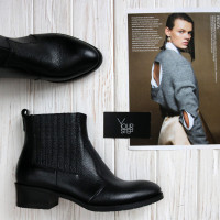 Черевики із чорної шкіри флотар Арт. 306-4