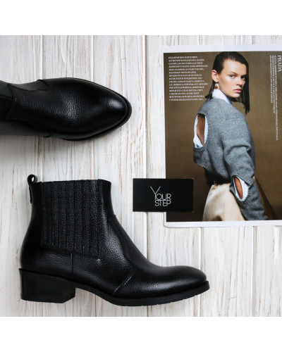 Черевики із чорної шкіри флотар Арт. 306-4