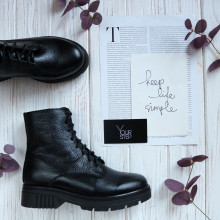 Черевики із чорної шкіри флотар Арт. As-8/As17