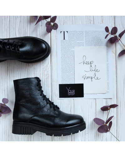 Черевики із чорної шкіри флотар Арт. As-8/As17