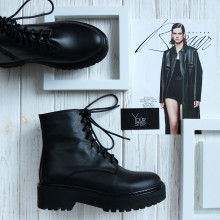 Черевики із чорної шкіри Арт. As-8/22