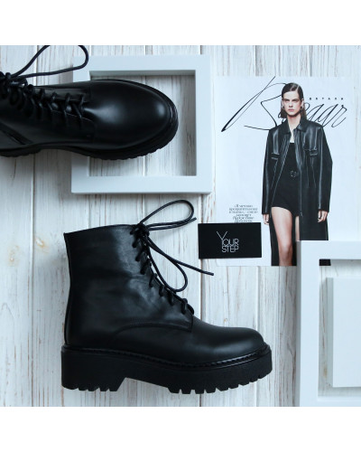 Черевики із чорної шкіри Арт. As-8/22