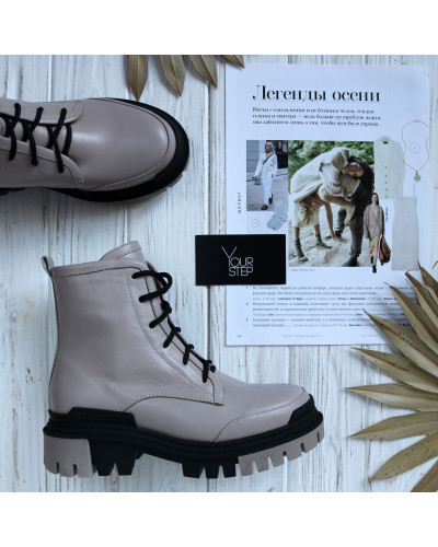 Бежеві черевики зі шкіри Арт. As-10/20