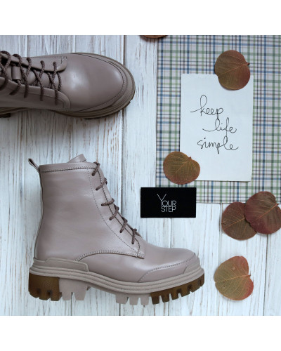 Черевики із бежевої шкіри Арт. As-10/20