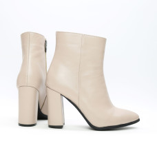 Ботинки на обтяжном каблуке из темно-бежевой кожи Арт. 35-10/44Ок