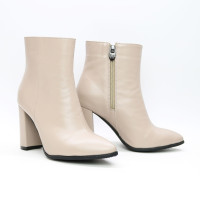 Ботинки на обтяжном каблуке из темно-бежевой кожи Арт. 35-10/44Ок