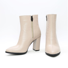 Ботинки на обтяжном каблуке из темно-бежевой кожи Арт. 35-10/44Ок