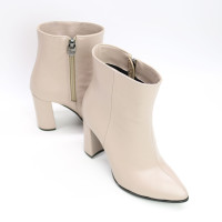 Ботинки на обтяжном каблуке из темно-бежевой кожи Арт. 35-10/44Ок