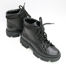 Ботинки со шнуровкой из черной кожи Арт. 51-3/260