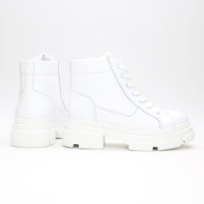 Ботинки со шнуровкой из кожи белого цвета Арт. 51-3/260