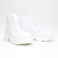 Ботинки со шнуровкой из кожи белого цвета Арт. 51-3/260