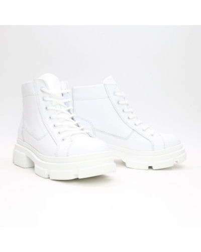 Ботинки со шнуровкой из кожи белого цвета Арт. 51-3/260