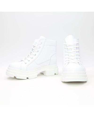 Ботинки со шнуровкой из кожи белого цвета Арт. 51-3/260