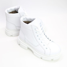 Ботинки со шнуровкой из кожи белого цвета Арт. 51-3/260