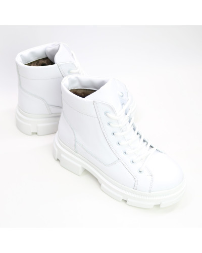 Ботинки со шнуровкой из кожи белого цвета Арт. 51-3/260