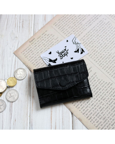 Кардхолдер з чорної шкіри під рептилію Арт. KH-mini