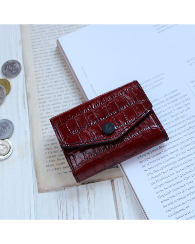 Кардхолдер з червоної шкіри під рептилію Арт. KH-mini