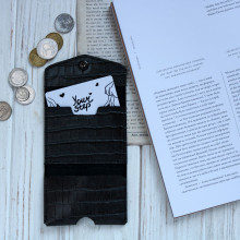 Кардхолдер з сірої шкіри під рептилію Арт. KH-mini