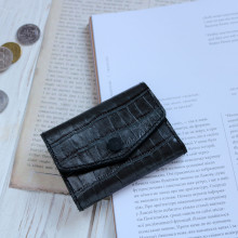 Кардхолдер з сірої шкіри під рептилію Арт. KH-mini