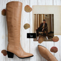 Класичні чоботи зі шкіри Арт. 657-12/57