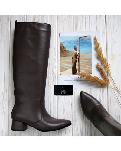 Класичні чоботи зі шкіри Арт. 457-9/53Ок