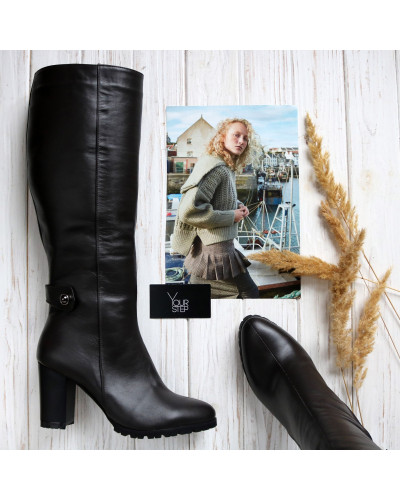 Чоботи зі шкіри кольору шоколад Арт. 52-1F-3326(2)