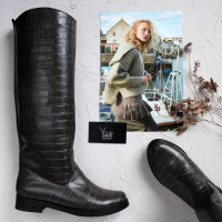 Чоботи зі шкіри під рептилію Арт.12-33V