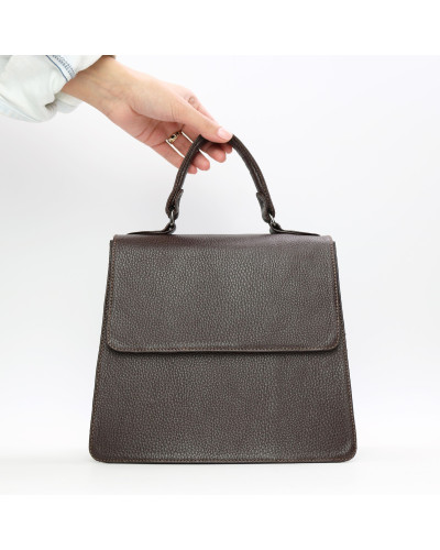 Шкіряна сумка кольору шоколад Арт. YS-1001