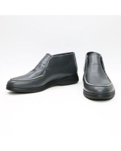 Високі лофери зі шкіри в темно сірому кольорі Арт. 156-4