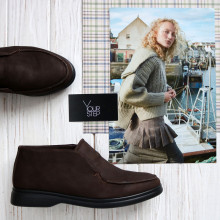 Высокие лоферы с нубуком в шоколадном цвете Арт. 156-4Hill2