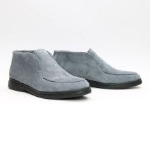 Высокие лоферы из серого велюра на черной подошве Арт. 156-4