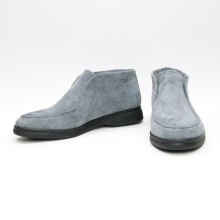 Высокие лоферы из серого велюра на черной подошве Арт. 156-4