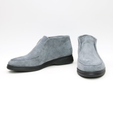 Високі лофери із сірого велюру на чорній підошві Арт. 156-4