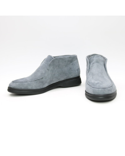 Високі лофери із сірого велюру на чорній підошві Арт. 156-4