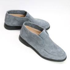 Високі лофери із сірого велюру на чорній підошві Арт. 156-4